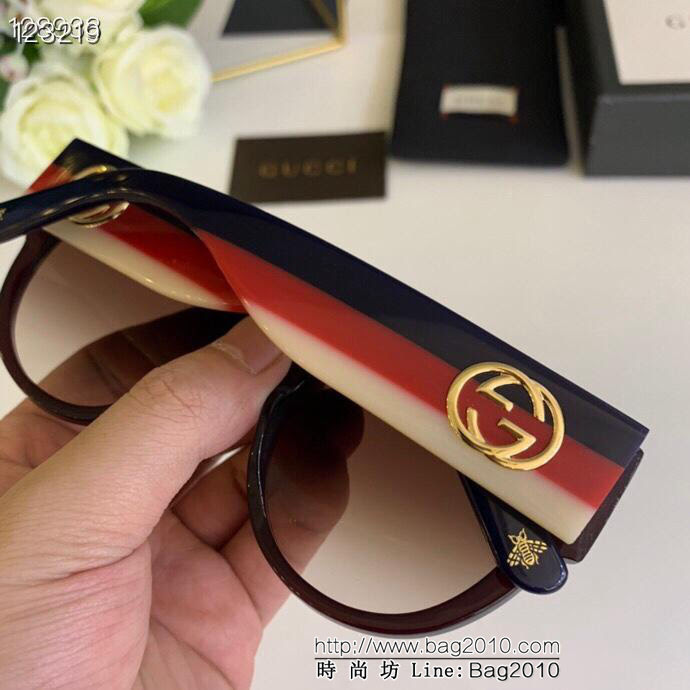 GUCCI古馳 GG 0276FS 手工製作 經典三色條紋+＂G”字LOGO 時尚潮流 男女款 太陽鏡  lly1386